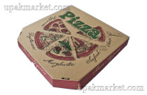 Короб под пиццу цельный гофрокартонТ 23 Е 400х400 бурый с печатью