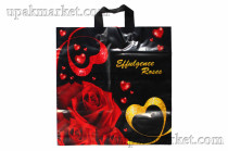 Пакет с петлевой ручкой 40х40 95мкм "Сияние роз"  /10х50/