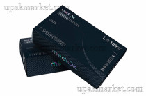 Перчатки нитриловые неопудренные смотровые L черные CARBON плотные 4,0гр MEDIOK / 10уп х 100шт /