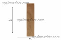 Пакет бумажный пищевой 600x110x40 крафт бурый 40гр НПФ 