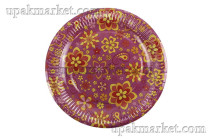 Тарелка бумажная 230мм "Цветочки" розовые Папирус /10уп х 50шт/