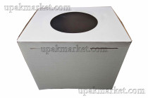 Короб картонный для тортов с окном 400х300х260 белый
