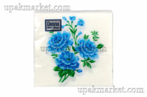 Салфетки 25х25 однослойные ДЕСНА 40л Голубые цветы