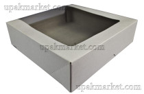 Короб картонный д/тортов с окном 225х225х60 Shelf WW белый OSQ (OCQ, OCIQ, ОСК, ОЭСКЬЮ, ОСИКЬЮ)