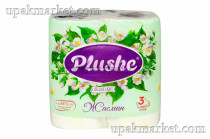 Туалетная бумага PLUSHE Delux Light "Жасмин" 3х сл. 15м (4 рулона в упаковке)