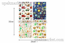 Пакет бумажный подарочный 26х32х12см Люкс микс
