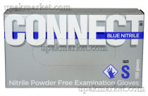 Перчатки нитриловые неопудр.смотр. CONNECT BLUE NITRILE  S /10х200шт/ (10) голубые