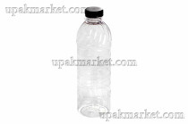 Банка ПЭТ 1,0л "Сок" + черная/белая крышка №38