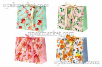 Пакет бумажный подарочный 26 х 32 х 12см Люкс с бантом