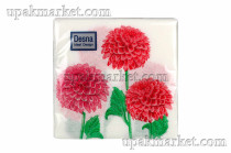 Салфетки 25х25 однослойные ДЕСНА 40л Три георгина 