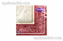 Салфетки 33х33 2-х слойные "Красный" 20 листов, PLUSHE Premium Decor
