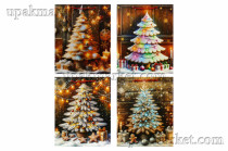 Пакет бумажный подарочный НГ 26х32х12см "Люкс" с блестками