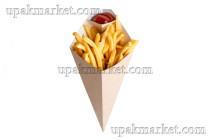 Короб под фри CONE L 80х200мм конусный с отделением под соус OSQ (OCQ, OCIQ, ОСК, ОЭСКЬЮ, ОСИКЬЮ)
