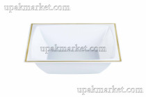 Тарелка-салатник квадратный 205х205мм белый с золотой каймой 