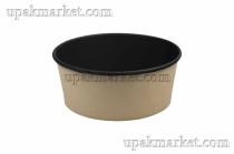 Емкость круглая Round Bowl 750 дно черно-крафт 150(128)х60мм вместимость 600мл OSQ (OCQ, OCIQ, ОСК, ОЭСКЬЮ, ОСИКЬЮ)