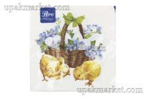 Салфетки 33х33 3-слойные Пасхальное лукошко 20 листов PERO Prestige
