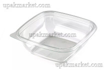 Контейнер 0,625л ЮпК-1616 160х160х53,5 "Кубик" прозрачный ПЭТ Юпласт /18уп х 25шт/