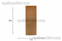 Пакет бумажный пищевой 300х110х50 Вельгийский крафт бурый 40гр НПФ