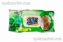 Салфетки влажные 120шт с клапаном 100% Чистоты для детей с экстрактом алоэ вера