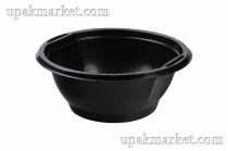 Тарелка пластиковая суповая 600мл черная 6,8гр Стандарт Пластик ПП /20уп х 50шт/