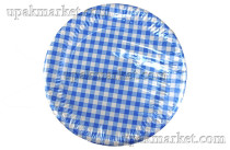 Тарелка бумажная 230мм "Клетка" синяя Папирус