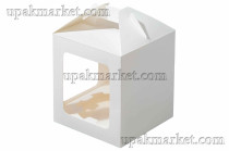 Контейнер под десерт с окном Jumpl (под куличи) М 160x160x200 OSQ (OCQ, OCIQ, ОСК, ОЭСКЬЮ, ОСИКЬЮ)