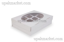 Короб под маффины MUF 12шт белый окно 300х250х100 OSQ (OCQ, OCIQ, ОСК, ОЭСКЬЮ, ОСИКЬЮ)