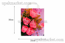 Пакет с петлевой ручкой 25х30 "Весенний букет" 60мкм МП /40уп х 25шт/