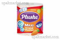 Полотенца бумажные 2-х слойные белые 60 метров PLUSHE Maхi Grand Master