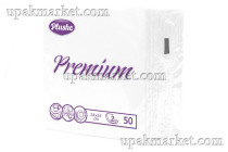Салфетки 24х24 2-х слойные, 50 листов, Премиум белые PLUSHE