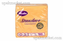 Салфетки 24х24 однослойные 100 листов Стандарт Абрикосовые PLUSHE