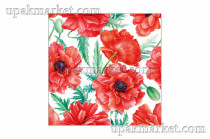 Салфетки 33х33 "Восточные маки" 3-х слойные, 20 листов, PERO Prestige