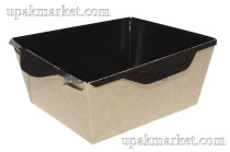 Картонный салатник OpSalad 500 дно черный Black Wood 165х120х45мм OSQ (OCQ, OCIQ, ОСК, ОЭСКЬЮ, ОСИКЬЮ)