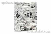 Пакет с вырубной ручкой 30х40 "Газета" серая СП /5уп х 100шт/
