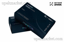 Перчатки нитриловые неопудр.смотр. MEDIOK XL /10х100шт/(10) черные плотные 4,0гр (CARBON) ЧЕСТНЫЙ ЗН