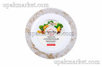 Тарелка пластиковая 190мм с каемочкой "Серебрянный мрамор" /40уп х 6шт/ Royal Party