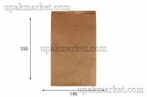 Пакет бумажный пищевой 250х140х60 крафт бурый 40гр НПФ 