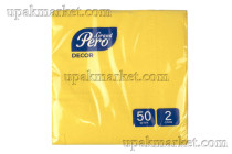 Салфетки 24х24 2-х слойные, 50 листов желтые GrandPero