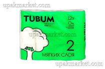 Туалетная бумага TUBUM белая двухслойная 15,2 м (12рул) (8уп) SOFFIONE																														