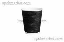 Стакан бумажный 0,250л 80мм ГН Черная волна 3-х слойный AVIORA 