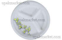 Тарелка биоразлагаемая д.260 3-х секц. Экотайм /16уп х 50шт/