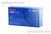 Перчатки нитриловые неопудренные смотровые S сиреневые Blue Purple 3,5 гр MEDIOK /10х100шт/