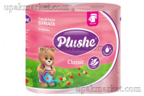 Туалетная бумага PLUSHE Classic 2х сл. 18м Клубника пастель (4 рулона в упаковке)