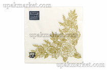 Салфетки 33х33 3 слоя "Золотые розы" 20шт Art Bouquet