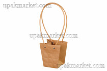 Коробка-Сумочка для цветов 12х8х13 Крафт (1/10шт) M514