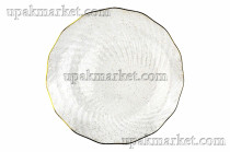 Тарелка пластиковая 230мм с каемочкой "Жемчужное сияние" Royal Party /20уп х 12шт/