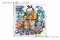 Салфетки 33х33 трехслойные Art Bouquet Пасхальные кролики 20 шт