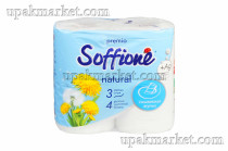 Туалетная бумага Premio Natural V3,3-х слойная 4рулона (16,8м)(10уп) SOFFIONE