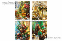 Пакет бумажный подарочный НГ 26х32х12см "Люкс" с блестками