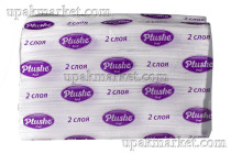 Полотенца бумажные PLUSHE Professional Спасибо V-сложение, 2-х слойные, по 150 штук, 15 грамм, восстановленная целлюлоза,  14 в коробе